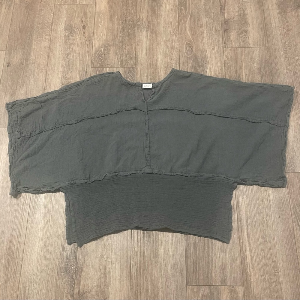 Oh My Gauze! top with kimono sleeves gray 100% Cotton Size L/XL Lagenlook